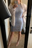 I really like it! I wanted something that would stand out for my white coat ceremony. This is perfect with the plain white coat. I was afraid to get a solid dress and have it look blah or to get a pattern and look crazy. This is the perfect in between. I definitely could have worn a small but I am also fine with this size. A little more wiggle room for dinner lol. The only thing is that I cannot wear a bra and I feel like my chest needs a little extra to fill it. Sticky boobs did the job but would be afraid to wear them out in the south summer heat. Overall love love. Very cute for church or basically any event out with the gals. - Kirsten F.