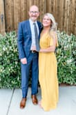 This dress and color were perfect and I received so many compliments!  I had it hemmed but other than that it fit like a dream.  The material wrinkles
But I was dancing most of the night so it was fine : ) - Pam M.