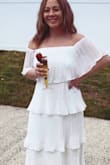 I bought soooo many outfits for my bridal shower and finally ordered this dress. I fell in love. It fit so perfect with a size small and was so fitting for my "fiesta" theme. It was so comfy and i paired it with heels and switches to flats from lulus as well. BUY THIS DRESS!!! - Cassandra B.