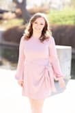 I wore this dress for our engagement photos and OMG I LOVE IT! The front wrap makes it so flattering and the color is beautiful! Definitely recommend!! - Sandra K.