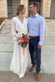 I bought this for a quick courthouse wedding and it was perfect. The wind caught it for pictures, it was comfortable and photographed well. - Kristie B.