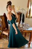 The dress is perfect, I still haven't used it yet to the event but it fits perfectly, it fits comfortably and its tight in the right areas but loose in the hips (I have big hips). I also have a small breast so I had no problem with the cleavage. Love it! Can't wait to wear it to the wedding! - Tania G.