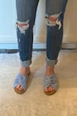 These are great shoes!! I wear my camel ones as house shoes. They are comfortable and I love that I don't have to worry about slipping on tile in them either! I have heel spurs and recommend these! - Jessica B.