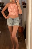 Perfect pair of shorts! I chose medium because I didn't want them to be too snug. I am happy I did. They have a little stretch which is nice. Long enough in the back for them to be not too revealing and thanks to the stretch they hug the backside and doesn't make you look flat:) I recommend! - Ketlin V.