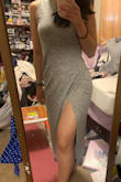 I cannot wait to wear this gorgeous casual dress! It has a good stretch and material. Plus that slit and back cutout gives it that extra sexy touch. - Florizza R.
