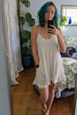 I wasn't looking for a dress, but this looked so beautiful I just couldn't resist. It fits exactly as I hoped it would, just like the pictures, and it looks amazing without a bra. And IT HAS POCKETS! I genuinely would not change a thing. - Kelsey D.