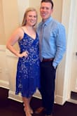 Great dress! Perfect for a friend's wedding that I was a guest at. The blue is a great pop of color and it is a good length. It showed a bit of cleavage, but I was able to tighten the straps so it wasn't too much boob and I didn't have to wear a bra. Would recommend! - Alex H.