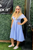 My busty, so this dress will definitely highlight that asset! It's comfortable and a good length. - Ava N.