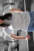Fun white t-shirt. FITS PERFECT! The sleeves are the right length, so is the shirt in general...length hits just below the waist allowing you to tuck or leave free. Will be getting more in different colors. - Angela B.