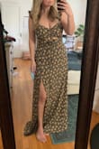 Such a flattering and comfortable dress! It's fitted through the top and flows through the bottom. It is a little bit long on me, but I'll wear some block heels and it will be perfect. The ruffled sleeves are a cute detail. - Amanda R.
