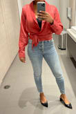 This is a beautiful top. Very lovely satin material and colour. Paired with lulus jeans and shoes - Kiah E.