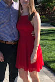 I love this dress. I was worried about it being backless with my less than full bust but it fit perfectly and the straps in the back are adjustable which was perfect! It was the perfect dress for a spring wedding - Alicia P.