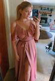 Perfect for every body type. Cinches at the waist, shows off décolletage and shoulders while hiding any "side boob" and arm fat that would make me insecure in a completely sleeveless dress. Only thing is I'm tall and it's still very long so I'll have to wear heels I wasn't intending on wearing, maybe I should of sized down, but otherwise so perfect. - Joanna S.