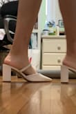 I'm 5'10" so I don't usually wear heels, but I bought these for my graduation pics to try them on. I REALLY loved them, they were so comfortable and I think the design is super cute, but since my dress is also white I thought it kinda clashed a bit. Also, the 3" heels made it too tall for me to wear. If they offered these shoes at a 1" or something like that, I would totally keep them, but I ended up returning them. - Nikki W.