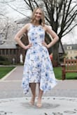 I got this dress for my graduation photos and upcoming graduation ceremony and it is perfect! It's very cute and flattering. I am normally a medium in dresses, but a medium was a little big for this dress. So I got a small instead which fits perfectly. It does seem to wrinkle very easily, but other than that I absolutely love it! - Megan M.