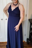 I bought several dresses from Lulus and I kept this one. It is so beautiful! Adjustable straps are nice, you can wear with no bra. The bottom is flowy and fun, and long enough to wear heels. I will get it altered because it is too long for me even with 3 inch heels, but overall perfect dress! - Jill F.