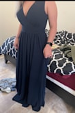 We ordered 4 smalls and 1 medium! They fit all of the girls great and the material is amazing quality! They're so nice and comfortable! My friend in this picture is about 5'6 and 150lbs, and she's wearing a medium and it fits her perfectly!! She just needs to get it hemmed. - Ashten A.