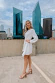 I wore this dress for my wedding save the date photo session. I absolutely love it! Very flattering, fun, and high-quality. I can't wait to wear it again for other wedding-related events. - Caroline C.