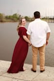 I ordered this dress for my engagement photos, shipping was fast and dress fits beautifully!! It is pretty long but it wasn't an issue for my purpose for the dress. I usually have a tummy to hide but this dress was really flattering and well worth the money! - Amanda V.
