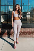 These leggings are everything! I wore them for my birthday to teach in a cycling class and they were so nice and breathable and didn't leave me feeling gross after class. They dried very quickly and they look so cute on. - Meagan M.