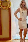 I wore this for my bachelorette party in the poconos in April (we had a private chef come to our air bnb so we dressed up) and it was perfect! Super comfy, light weight, not tight on the arms (which can be an issue for me as I have a muscular athletic build) and was the perfect length. Highly recommend! - Nicole L.