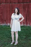 I ordered a size up because I was afraid it would run small, and the size up fit perfectly. The straps are a little confusing but you get the hang of it. The size is adjustable because it's a wrap dress. - Marian F.