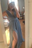 I love this dress, it will be perfect for prom. The deep v neck is VERY plunging so if you have bigger boobs, boob tape is a must for support/avoiding nip slips. - Sophia S.
