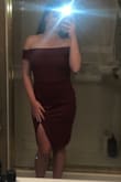 I bought this dress for a wedding. Really great quality and good length for me! The only downside was that I was hard to move my arms but I guess that's what I get for getting a off the shoulder dress! - Baylee M.