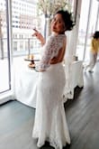 I was having a hard time finding a perfect wedding dress for my microwedding and was running out of time. I gained so much weight from all the stress and worked so many hours due to the pandemic since I work in healthcare as a nurse. All the dresses I tried were too expensive and not my style and I started to panic, then I found this dress on Lulus. All I can say is WOW! It was the perfect wedding dress and it's really my style! The fit and length are perfect, the quality of the dress is very good for the price . I don't have to do alterations anymore so it saved me some money. The wholesome 3/4 lace in front and it being backless makes it look elegant yet sexy. It's perfect for my rustic microwedding. I got a lot of compliments from my friends, co workers, family, and of course my husband about how beautiful my wedding dress was. I'm very happy I found this dress. I Highly recommended this website for all the brides to be on a budget but want to have a very elegant high quality looking dresses. - Isobel C.