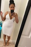 Super cute dress but definitely unforgiving if you have any lumps like me haha! I still love the dress though. It fits true to size, but the straps do move which is kind of annoying but sewing the straps helped me. - Brittany G.