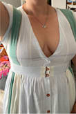 This dress is really cute; it's soft, flowy, folksy and flattering. If you are even the tiniest bit busty you might need to modify. I added 3 hook and eye closures to the chest so I would feel a little more date appropriate without looking like I'm trying too hard. - Whitney L.