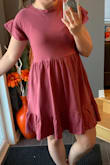 Really love the dress and the color too! I order the xsmall because the fabric is stretchy so it fit better on me. - Melissa R.