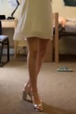I would say that they run large because I ordered a size smaller just to be sure and they fit perfectly. Normally I wear 6.5, but these I have a 6. They surprisingly are very comfortable and the ankle strap holds the shoe nice and snug. They also present themselves very well.
I recommend them so much. - Karolina K.