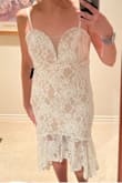 Nice fit but couldn't get the last little bit zipped up on my own! Very nice dress for a special occasion! I felt like the bust looked a little big on me. - Leslie L.