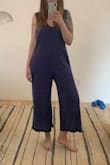 This is super cute. Perfect for a casual, but flattering lounge outfit, travel outfit, or if paired with a belt and heels, it could be cute out for the night. I do love the fit but be warned! I have a short torso and long legs and will be hemming the sleeves to shorten the torso a tad because it's definitely a little baggy and the front sits low haha. Overall, love how soft it is and the pockets!!! Also know it's kind of sheer but I like it. Low back is cute too!! - Carlee W.