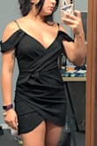 It's sexy but elegant. The fabric is super stretchy helping me to hide my belly after I eat a lot haha love it! - Andrea M.