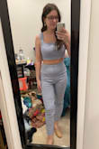 Ordered in a S and M, S fits like a glove (my usual size). I converted from being a skinny-jean wearer to straight leg jeans a year ago so it's a little weird being in such a slim cut pant but these are flattering. I wish the fabric was thicker & had pockets but you can't see the color of your underwear through and I don't have any awkward gaping at the back like I do in some of my jeans. - Jessica B.