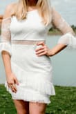 I wore this for my graduation photos and celebration. The lace is pretty and it is as comfortable as any other lace dress. It's a bit see-through but wearing nude under shorts is an easy fix. I got many compliments on this dress and it served its purpose. - Kerry A.