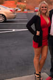 This dress was so flattering, perfect cleavage, and perfect length on my thigh!! Might be a little short for girls who closer to 5'10 or taller! Only wore a cover up because it was cold - Ashley D.