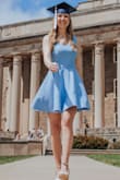 I got medium because I had a feeling it would run short and the medium was the perfect length!! Soo happy with this dress!!! Super comfortable and secure :) - Caroline S.