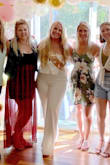 The material is high quality with stretch so it's extremely comfortable! I wore it in 80 degree weather in Oregon and still felt comfortable! Not see through at all. TONS OF COMPLIMENTS! Only this is, if I had the time I would have had it hemmed. I'm wearing 3" wedges in the photo. - Morgan D.