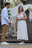 I wore this for a last minute backyard wedding. The medium fit true to size. I wore pasties with the white dress and they were not visible. - Paige K.