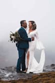 I saw this dress online & loved it immediately! However there are SO many other beautiful dresses available I ordered more & returned them all as they didn't compare to this one! It was perfect for my mountain elopement! Ordering was easy, the dress arrived in a week with its on black dress bag. Bc I'm short the only thing I had to alter was the length [a little]. I also the tan lining sewn to the lace & it made a huge difference & I'm glad I did bc it was very windy on the top of a mountain! - Kelly H.