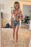 Such a pretty top. The colors are lovely and look just as shown on the website. Love how it's slightly cropped, but not too much. Can't wait to wear it this summer! - Shannon D.