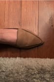 I purchased a tan pair and I wore it with tan slacks and a white top. The outfit was for a casual event. The mules were comfortable and soft. I wore the black mules with jeans. The mules looked chic and pointy. - Ada M.
