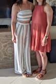 Loved this set! I had my bachelorette party in Florida and this was the perfect outfit for a dinner out! It fit great, wasn't see through at all and is super comfortable! You will have to steam/ iron it before wearing it out though. - Rebecca K.