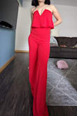 This outfit is so beautiful, purchased it for my upcoming graduation party. I ordered red and green and I am keeping the red one. I am 104 lbs and XXS works better for me. The only negative about this jumpsuit is that it is so difficult to zip it without help. - Liliya Z.