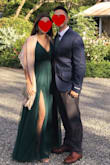 I wore this in the green to a formal wedding. I ordered the xs and for reference I am 5'4", 110lbs, 32D bust. I did have to have the length taken up (it came SOOOO long) and the waist taken in slightly. I also did have the slit on the legs lengthened for modesty and my own comfort, but overall it was a very classy, sexy dress. I found the dress flowed beautifully with the tulle overlay and looked especially pretty and flowy when I walked around. I paired the dress with a shawl since it was a chilly evening. I also danced in the dress comfortably. I would order it again. - Ayla R.