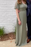 All the reviews said it was really long so I ordered down a size! I ordered an extra small when I normally wear a small. It fit perfectly with a small heel (I'm not wearing shoes in the picture. This dress is super comfy. The material is a little thin but not see thru! I got a lot of compliments on the dress! - Amy S.