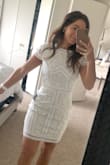 I ordered this dress for my bridal shower & I am in love! fits perfectly. I read reviews about sizing up, I decided to just order my regular size and it fits like a glove!! Hope this helps :) - Kyla N.